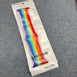 New Silicone Watch Band 42/44/45/46/49mm ML Rainbow Replacement Strap Unisex